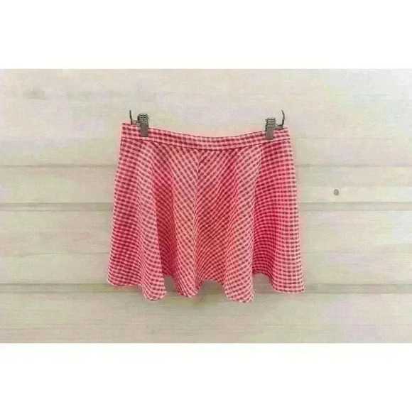 Urban Outfitters Pink Check Gingham "Angie" Circle Skirt Size L Large - Picture 2 of 7